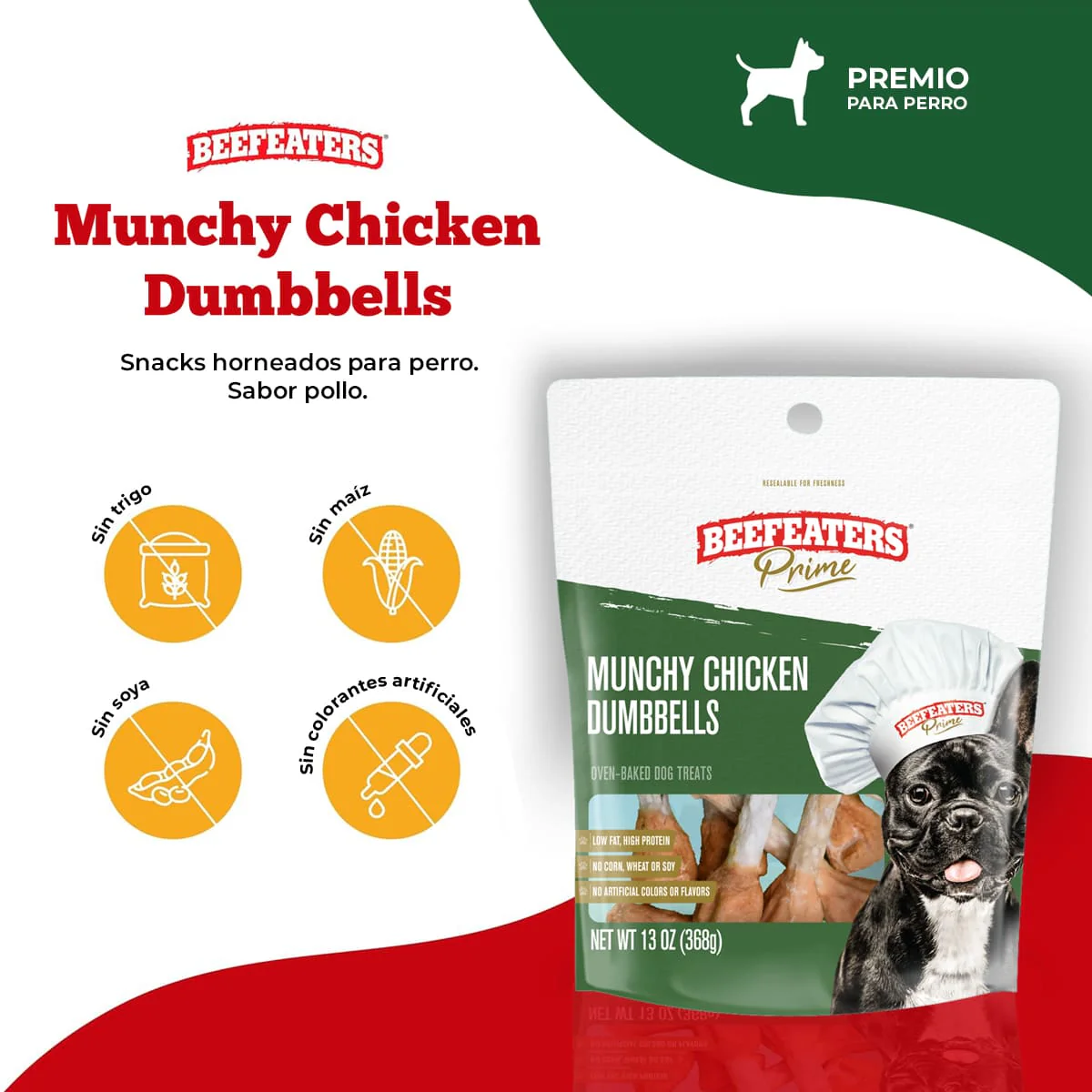 BEEFEATERS Prime - Premios para perros munchy dumbbells 2.11 oz - Imagen 3
